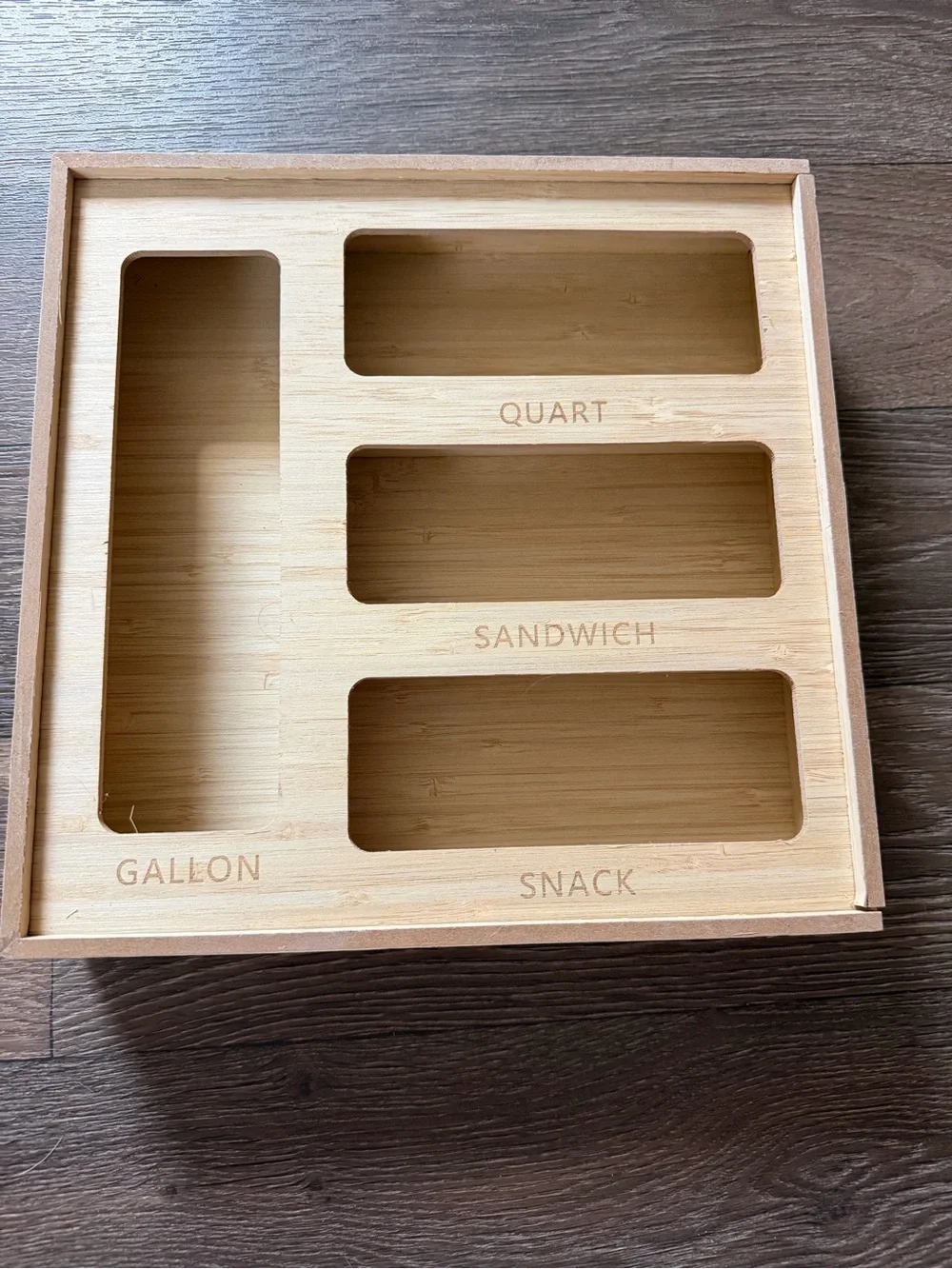 Bamboo Ziplock Bag Hanging Wall Storage Organizer
